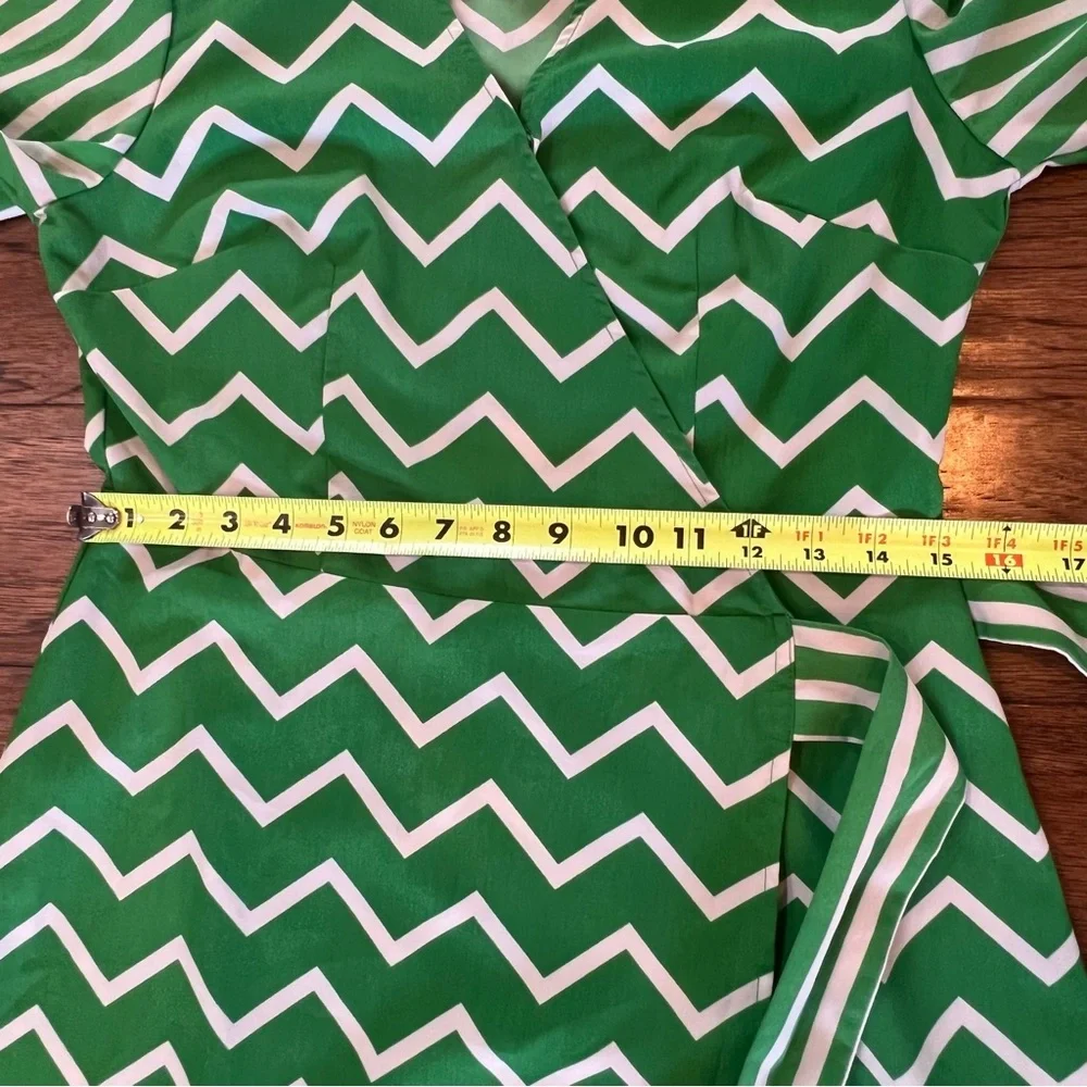 Who What Wear Maxi Wrap Dress Women's Small Kelly Green White Summer Long Length - Picture 14 of 16